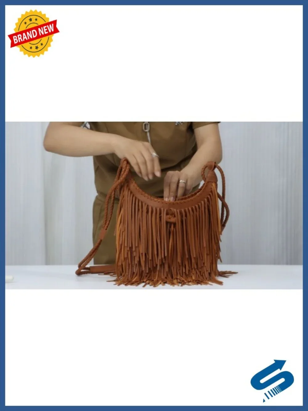 Vintage Fringe Hobo Bag Vegan Faux Suede Leather Tassel Crossbody Purse